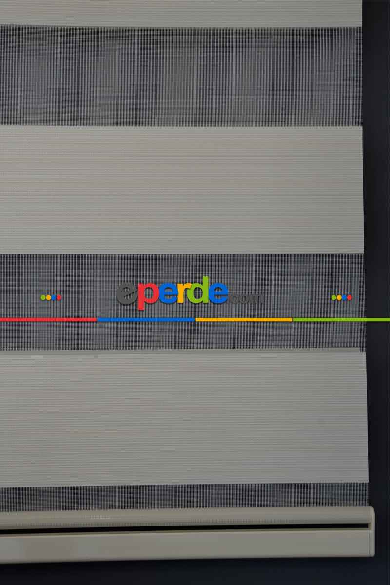 Halim Perdesan Dk-101 Krem & Beyaz Renk Etekli Veya Eteksiz Zebra Stor Perde