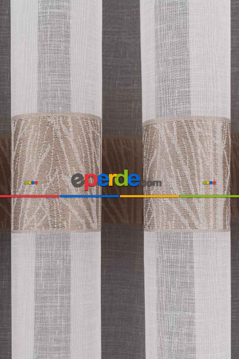 Salon Tül Modelleri - Keten Etek Dokuma Ekru Tül Perde
