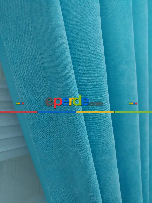 Turkuaz - Düz Fon Perde- Turkuaz