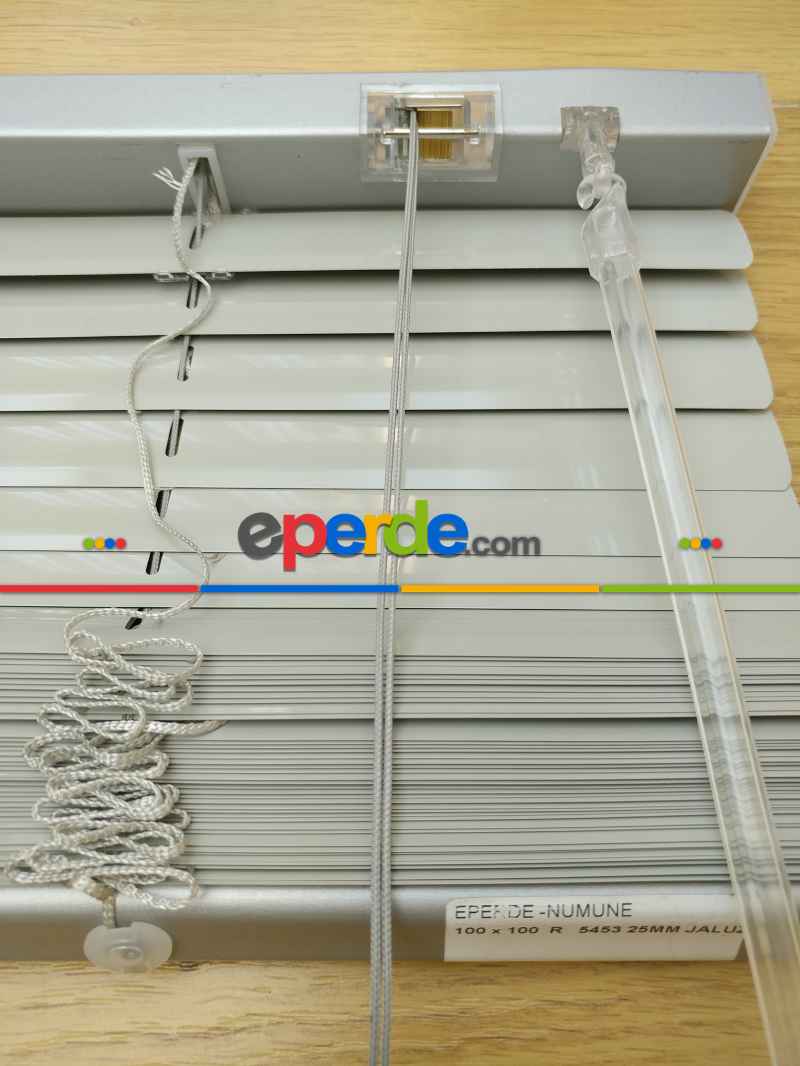 Gri - Alüminyum Jaluzi Perde - 25mm Kalınlığında- Gri