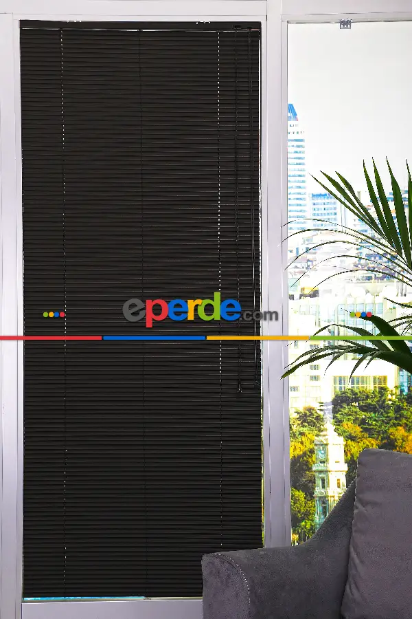 Fırsat !!! Kaliteli Siyah Renk - Alüminyum Jaluzi Perde - 25mm Kalınlığında- Siyah