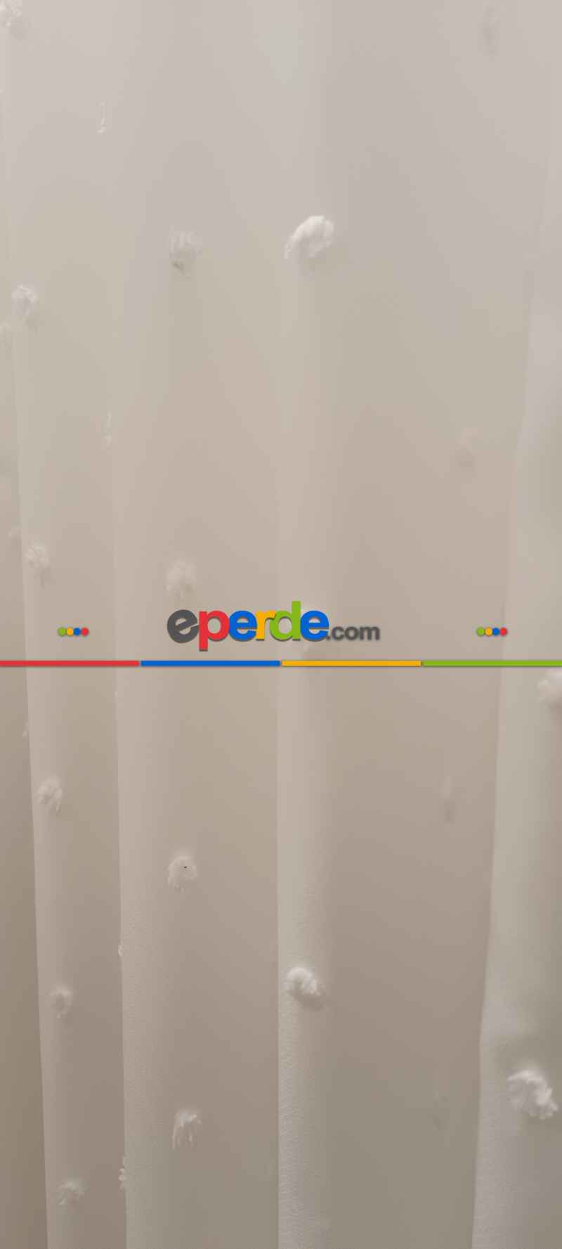 Yeni Nesil Ponpon Saçak Detaylı Tül Perdeler Ekru Renk