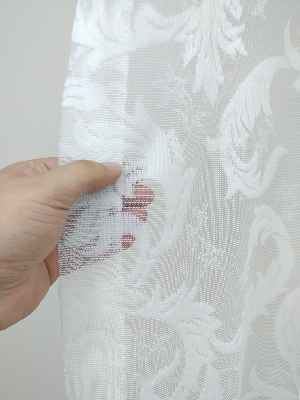 Salon Şal Desenli Örme Kdk Tül Perde %25 Ekstra İndirimli- Ekru