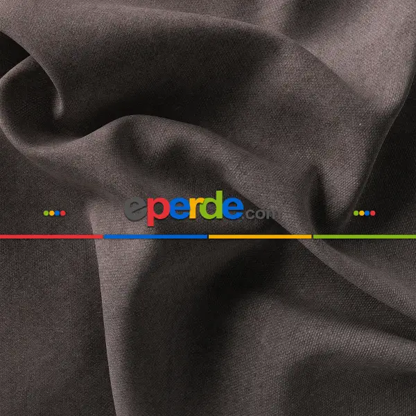 Yatak Odası - Kadife Dokulu Fon Perde Pilesiz Tek Kanat Acı Kahve