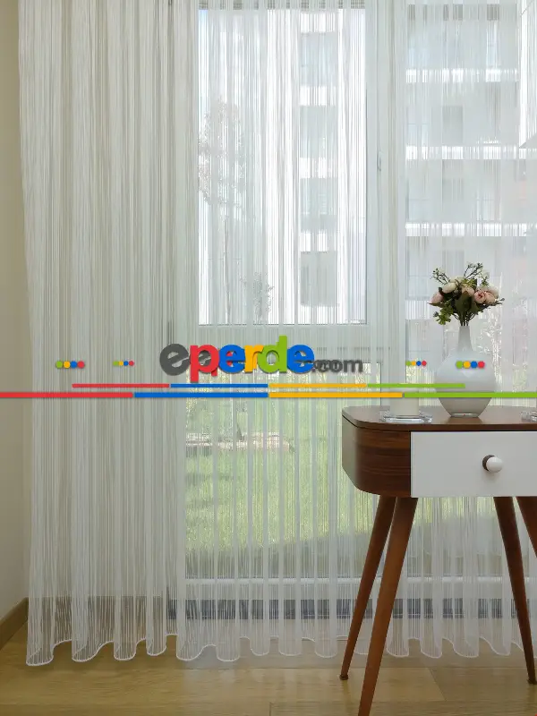 Mutfak Tül Ekru Zincir Desenli Düz Tül Perde !!!özel İndirimli Fiyat