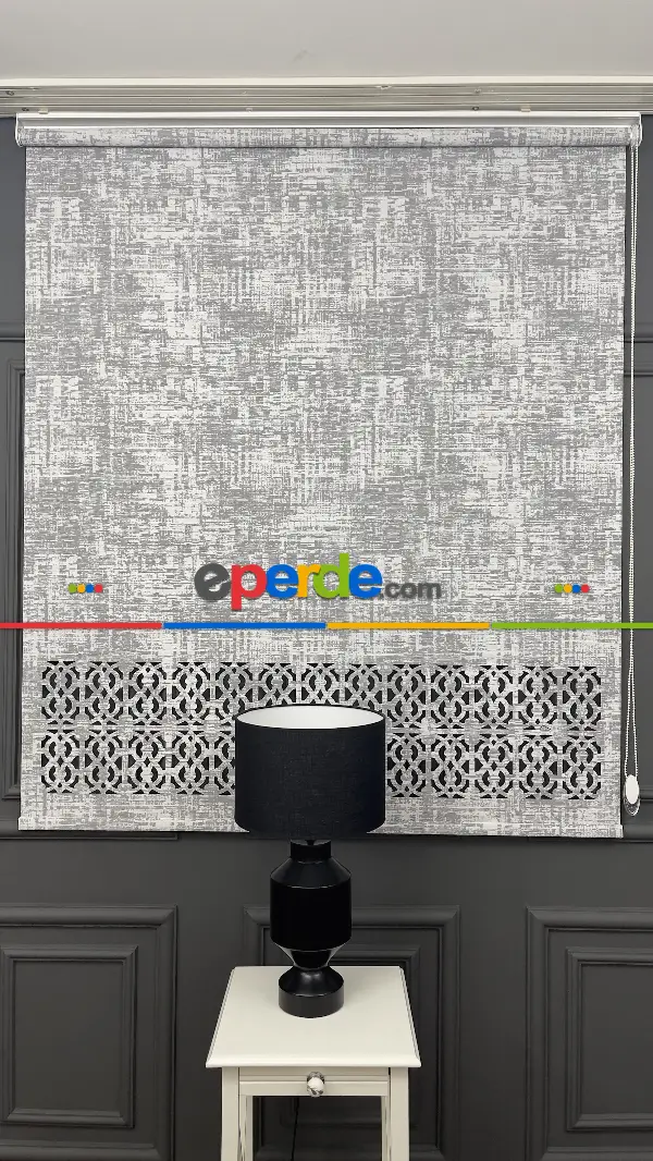 Salon Premium Kalite Lazerkesim Desenli Stor Perde-2023