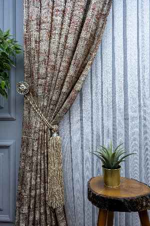 Salon Fon Perde - Carmen Jakar Dokuma Fon Perde- Bej