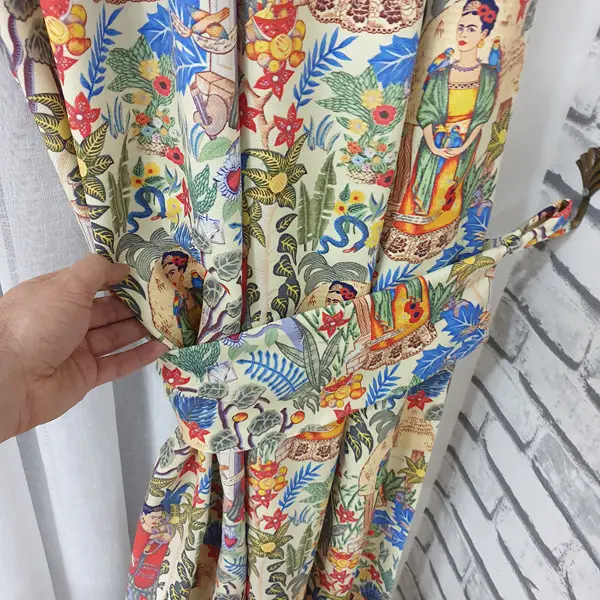 Popart Desenli Fon Perde Evmpopart5 Kumaşı Kalındır Duck Bezi Değildir- Çok Renkli 3