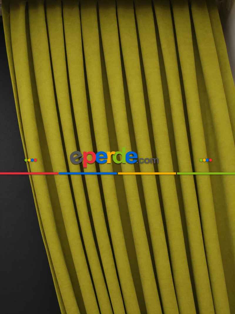 Düz Renk Dökümlü Fon Perde (150)- Fıstık Yeşili