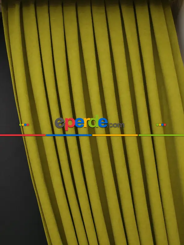 Düz Renk Dökümlü Fon Perde (150)- Fıstık Yeşili