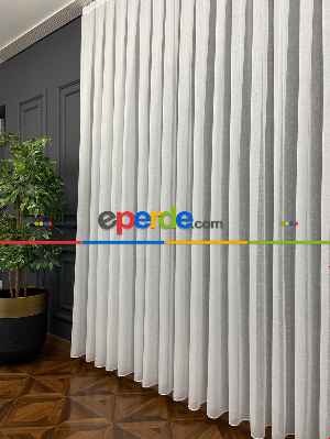 Salon - Natural Keten Tül Birinci Kalite İplikten Özel Üretilmiştir Ütü İstemez