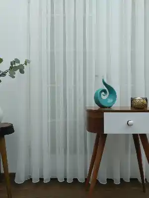 Perdeks Home Tül Perde 04 Lux Series- Ekru - Kurşunlu Tül