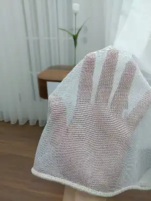 Perdeks Home Tül Perde 10 Lux Series- Ekru - Kurşunlu Tül