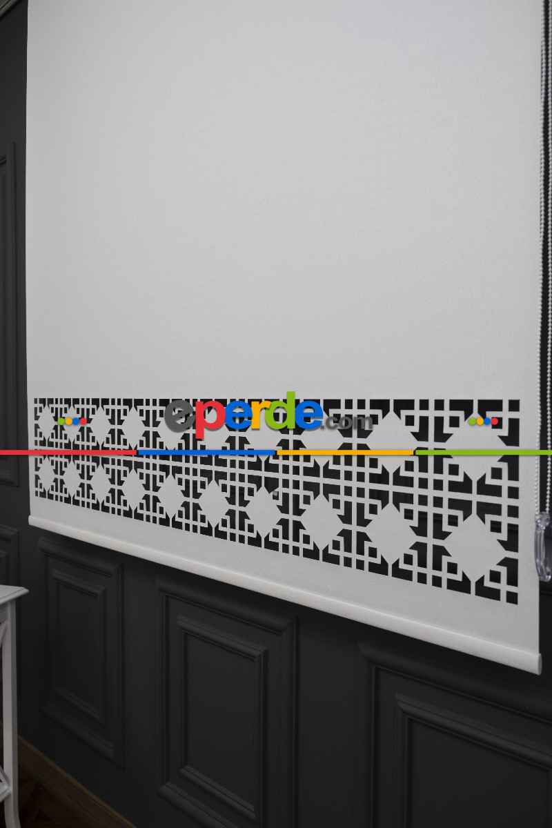 Ekru Renk Lazer Kesim Mat Stor Perde (ister Düz - İster Lazer Kesimli Satın Alın)