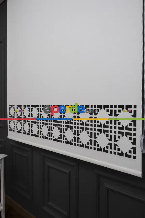 Yatak Odası - Ekru Renk Lazer Kesim Mat Stor Perde (ister Düz - İster Lazer Kesimli Satın Alın)