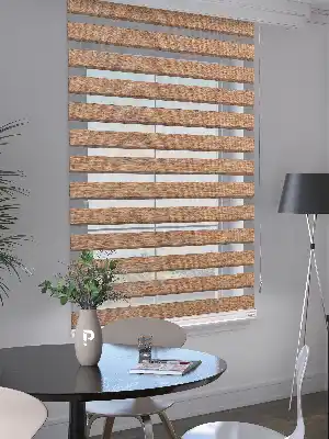 Perle Kırçıllı Kahve Renk Bambu Stor Zebra Perde Yüksek Kalite Alüminyum Kasa Soft Bamboo