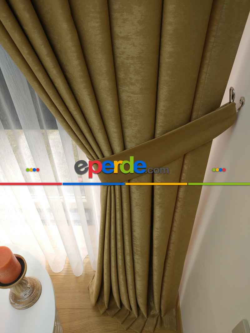 Soft Deve Tüyü Fon Perde (180)- Camel