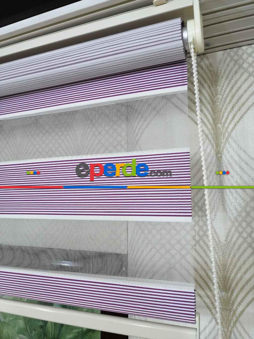 Salon Zebra - Zebra Perde Micro Pliseli Mürdüm ( Mor )- Mor