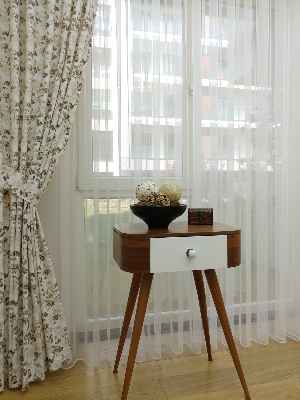 Dönergücü Düz Tül Perde - Ekru - Kurşunlu Tül