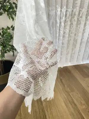 Hazır Ölçülü Fileli Örme Eteği Desenli Normal Pileli Tül Perde