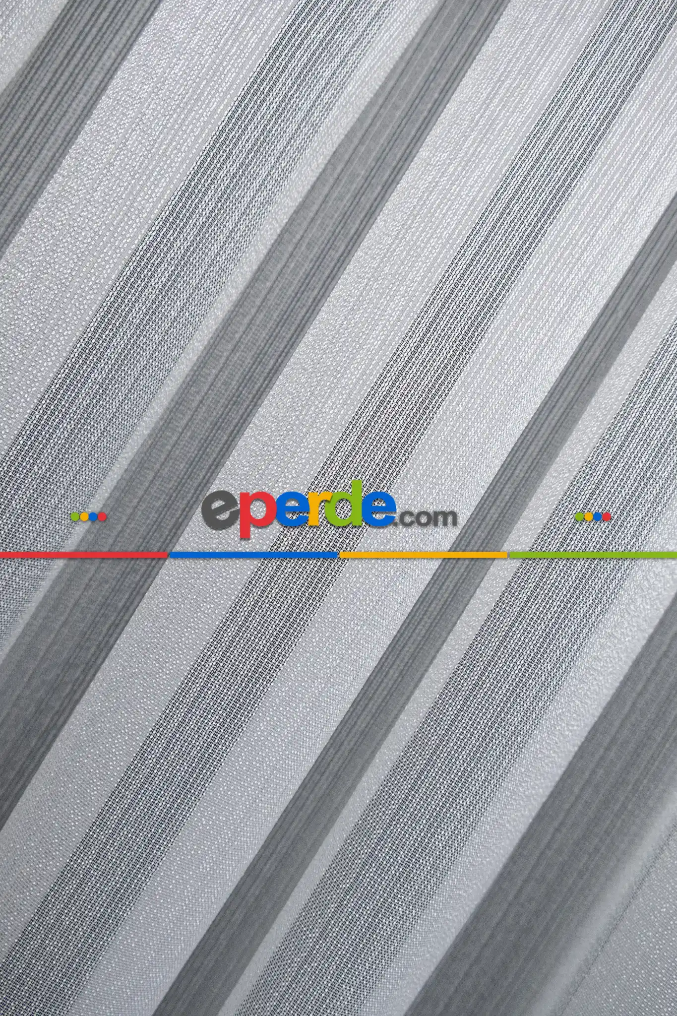 Çizgili Beyaz Tül - Yüksek Kalite Sugar - Kurşunlu Tül