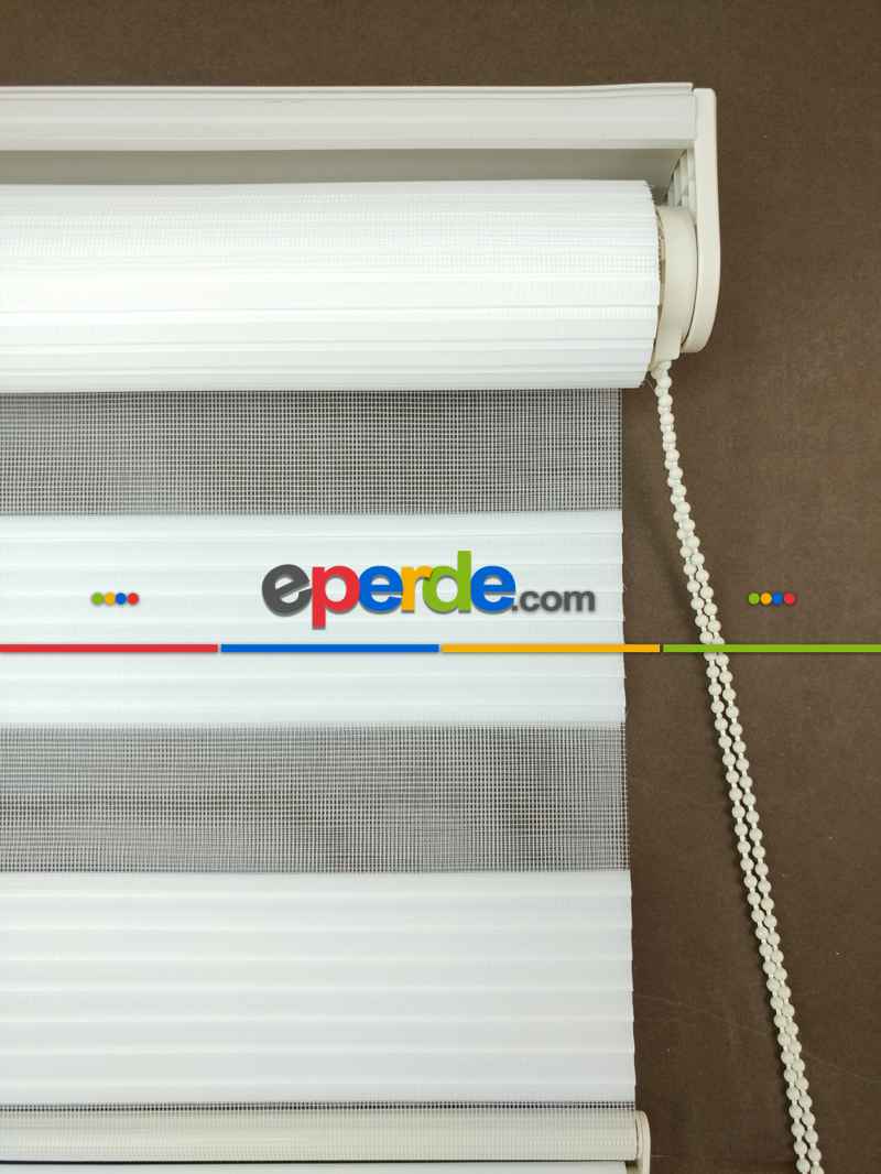 Zebra Perde - Dar Pileli Zebra Perde- Ekru