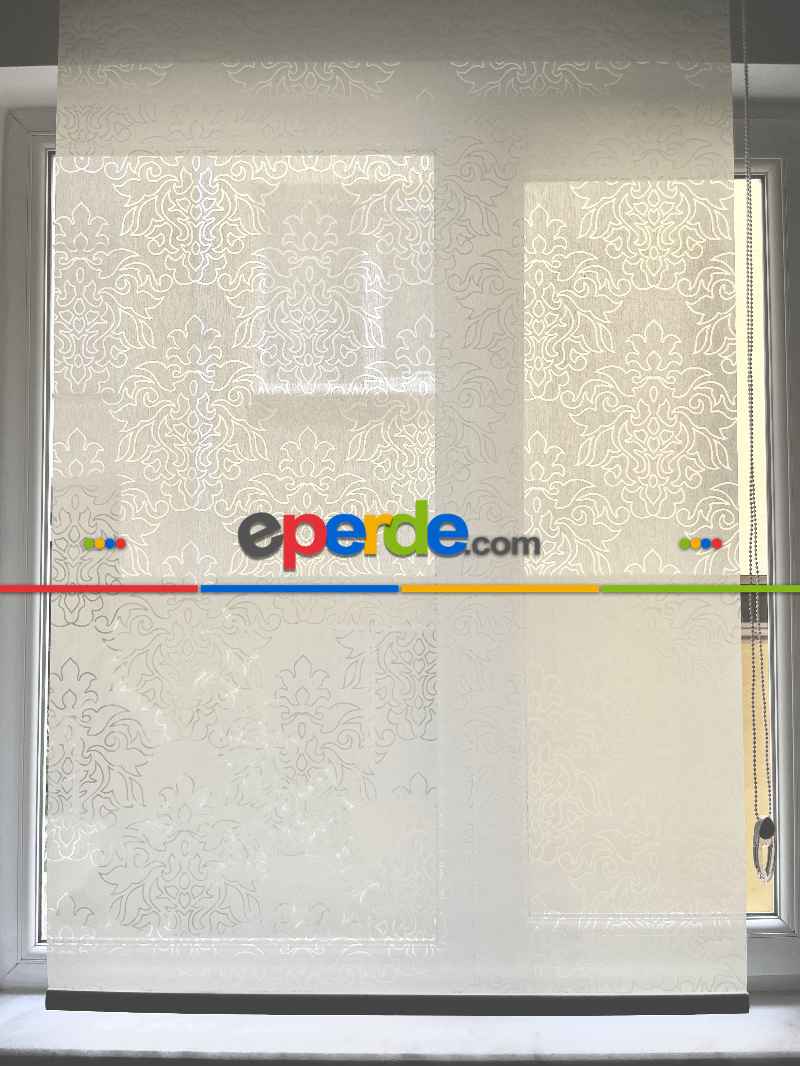 Transparan Desenli Güneşlik Stor Modern Perde