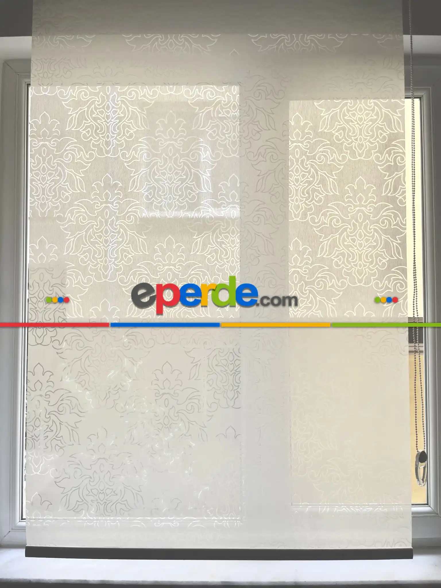 Transparan Desenli Güneşlik Stor Modern Perde