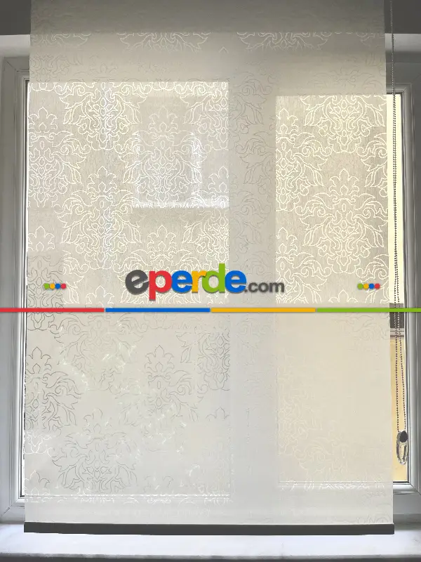 Transparan Desenli Güneşlik Stor Modern Perde