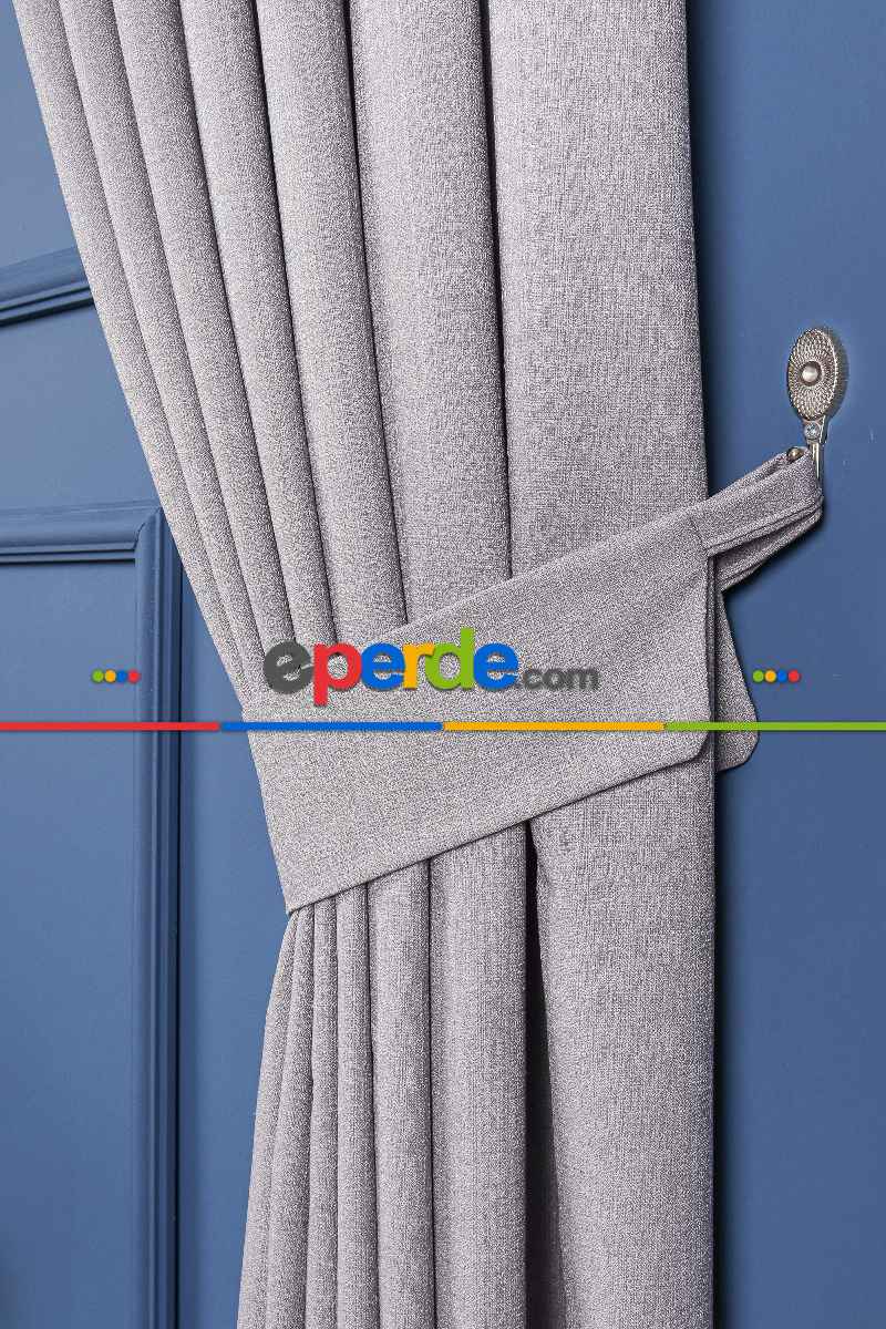 Gri Jakar Dokuma Fon Perde