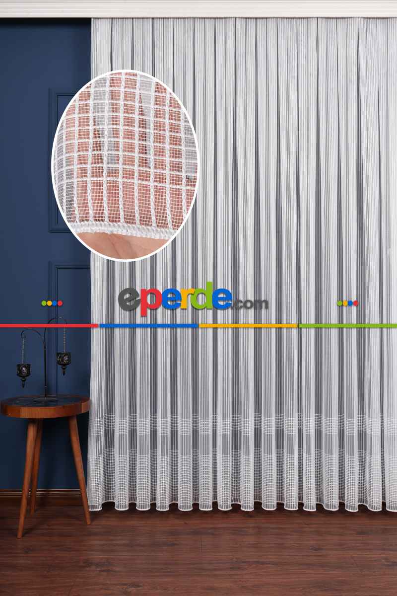 Salon Tül - Sementa Düz Tül Perde - Ekru