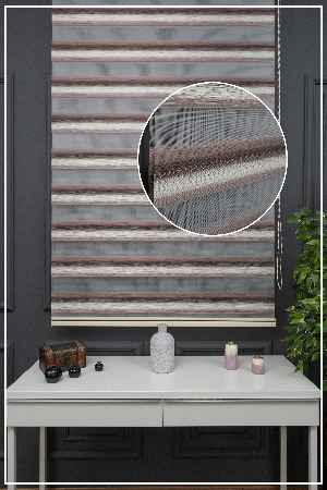 Zebra Perde - Degrade Renk Geçişli Kırık Pileli Zebra Perde