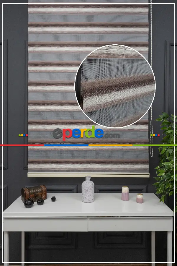 Zebra Perde - Degrade Renk Geçişli Kırık Pileli Zebra Perde