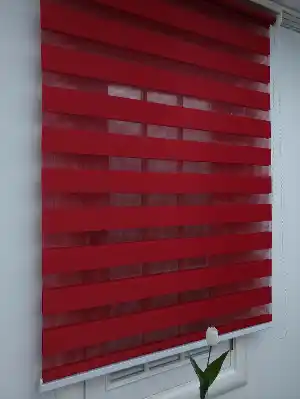 Zebra Perde-tual Kırmızı Renk Düz Zebra Perde- Kırmızı
