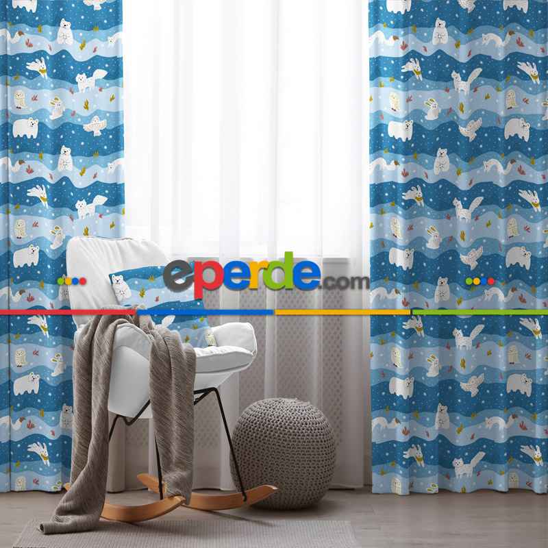 Çocuk Odası Fon Perde Evim 677 Kumaşı Kalındır Duck Bezi Değildir