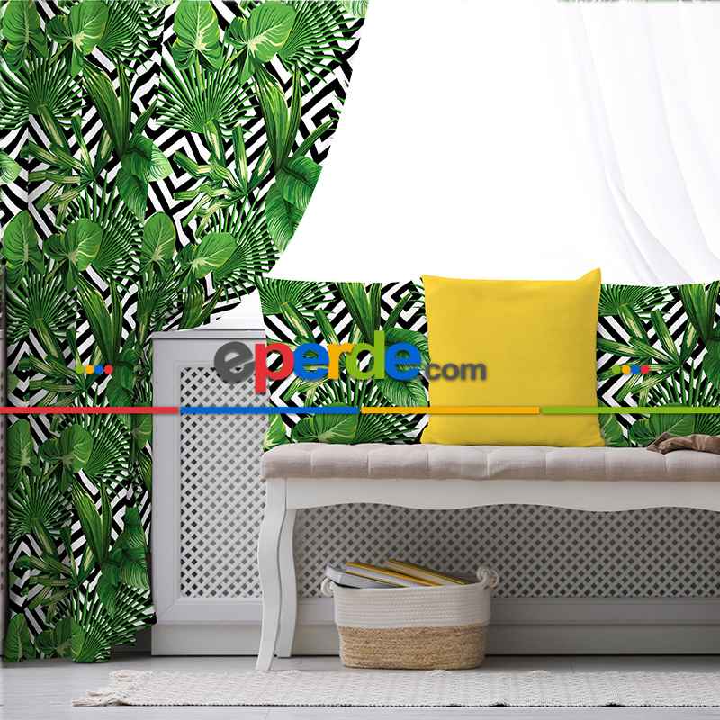 Tropikal Fon Perde Evim K-22 Kumaşı Kalındır Duck Bezi Değildir