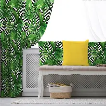 Tropikal Fon Perde Evim K-22 Kumaşı Kalındır Duck Bezi Değildir