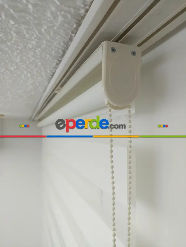 Zebra Perde-tual Ekru Renk Düz Zebra Perde- Ekru