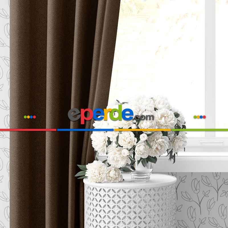 Blackout Karartma Tek Kanat Fon Perde Kahverengi