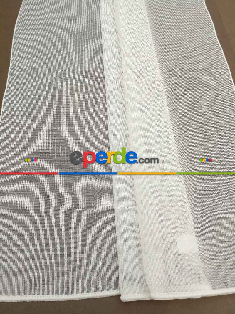 Salon Tül Perde - Zerafet Serisi 2021 Modern Mekanlarınız İçin Düz Armür Tül Perde(ütü Gerektirmez)- Ekru