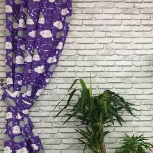 Bebek Odası Fon - Bulut Desenli Fon Perde Evm683-3 Kumaşı Kalındır Duck Bezi Değildir- Beyaz