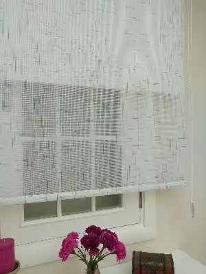 Keten Tül Stor Wicker - Çiftli Sistem Tül Stor Perde (wicker)- Petrol Mavisi-turkuaz Yeşili Ara Renk