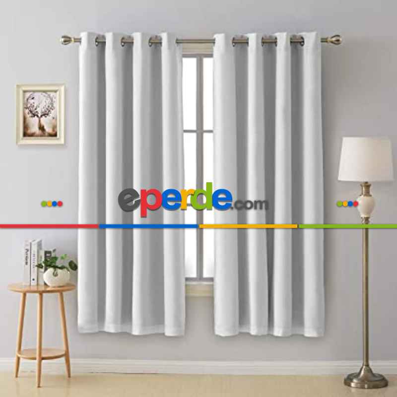 Beyaz Perde Kuşgözü Rustik Perde Halka Kuşgözü Boru İçin Perde