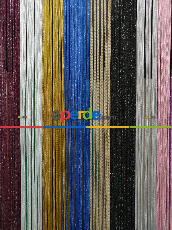 Pembe Rengi Simli İp Perde Jumbo Zincir Serisi- Pembe-gümüş