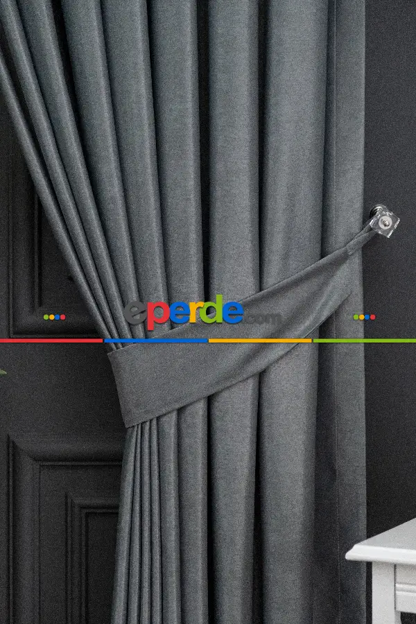 Yatak Odası - Soft Gri Yumuşak Dökümlü Fon Perde-gri-füme-antrasit