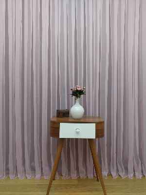 Toz Pembe Ekru Degrade Geçişli Düz Tül Perde- Pembe-pembe Açık-ekru - Kurşunlu Tül