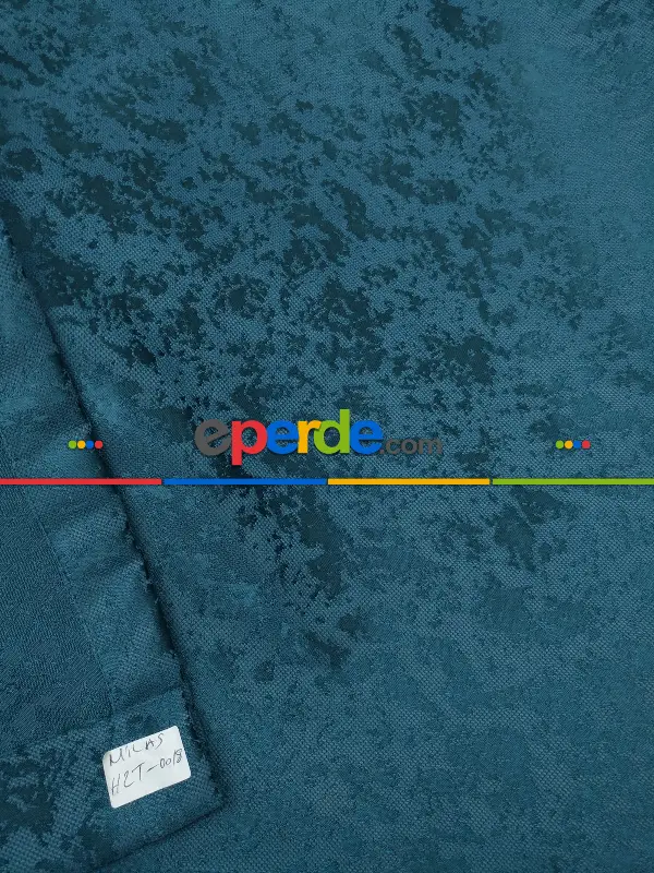 Petrol Duz Jakar Fon Perde (180)- Petrol Mavisi