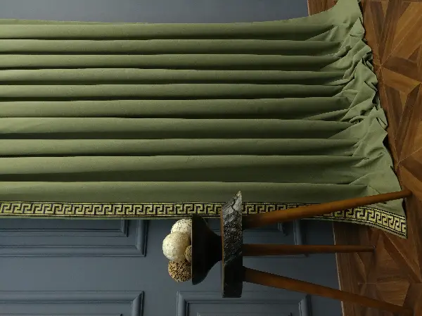 Salon Perdesi - Modern Bordürlü Salon Fon Perdesi İkon 2021 Elıte- Siyah