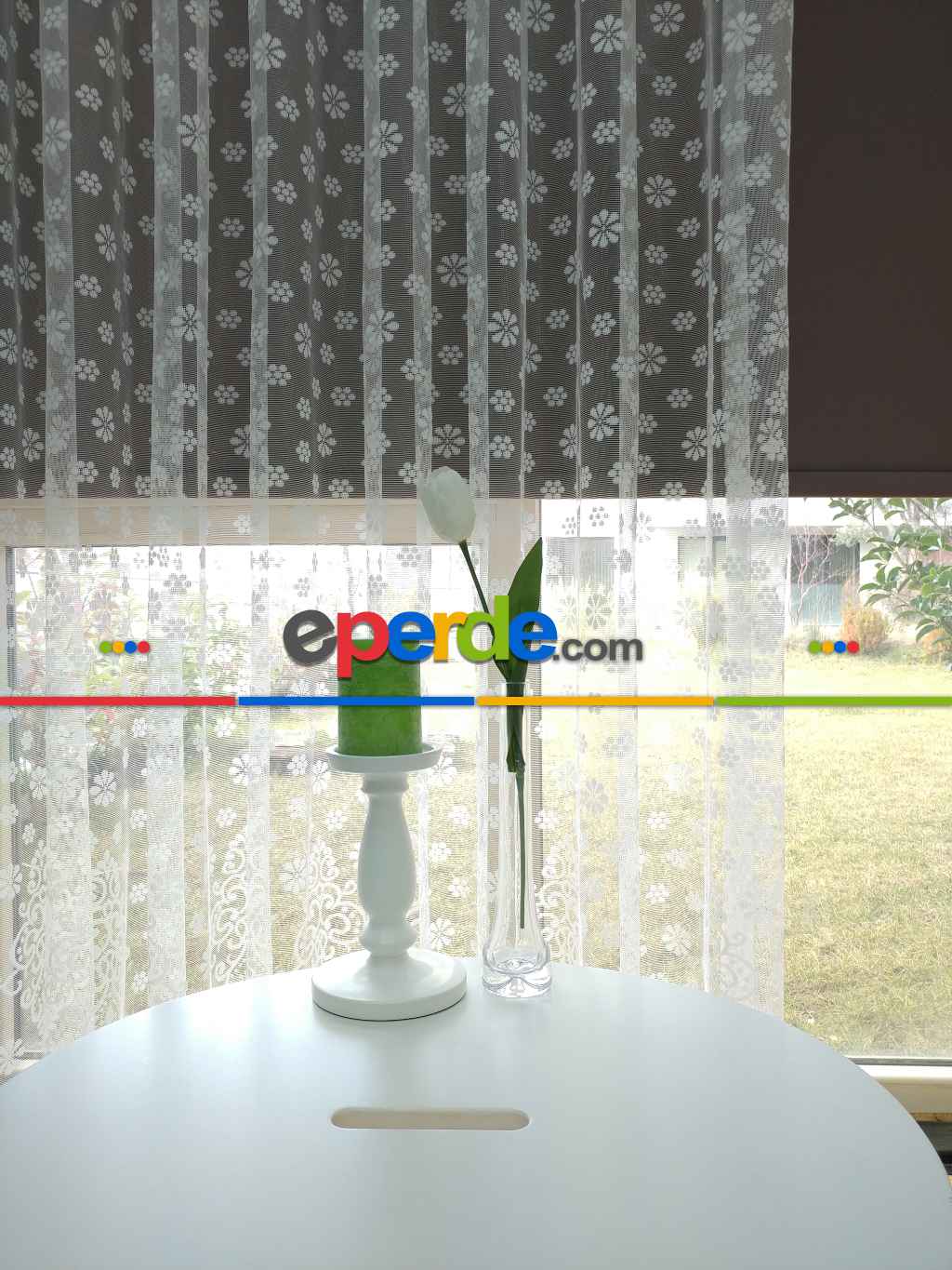 Mutfak 2021 Tül Perde- Ekru