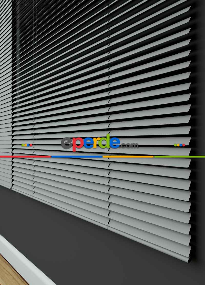 Mutfak - 1. Kalite Gri- Alüminyum Jaluzi Perde - 25mm Kalınlığında